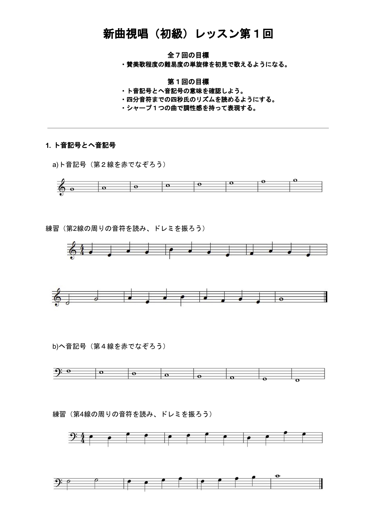 新曲視唱のレッスン 楽譜の読み方を０から学べるレッスンをしました Creative Pot Tokyo Creativepot音楽教室